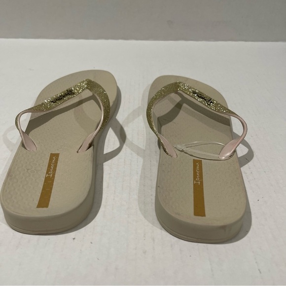 Women’s Ipanema Ana Beige Sparkle Flip Flops Size 11 US! - Picture 6 of 10